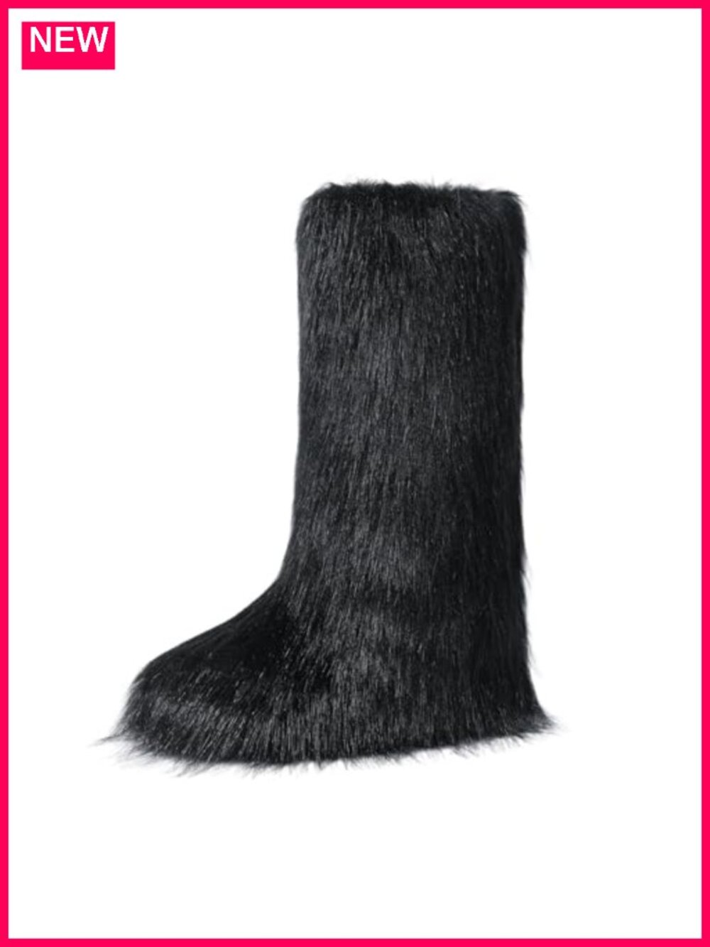 Faux Fur Knee-High Winter Boots - Women's Pull-On Round Toe